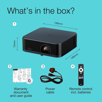 Epson Lifestudio Pop Plus EF-62N Metallic Navy, Portable Smart Projector, Sound by Bose, Google TV, 4K Pro UHD, Indoor/Outdoor Use, 5-year warranty*