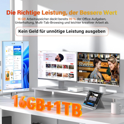 GEEKOM A6 Mini PC with AMD Ryzen 7 6800H, 3 Year Support, Metal Case, 32GB DDR5 1TB M.2 SSD, Mini Computer for Games/Office/HTPC, USB4x2, 4K Quad Display, WiFi 6E, Windows 11 Pro