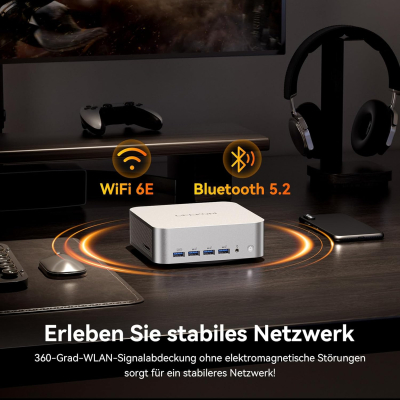 GEEKOM AI Mini PC A8 Max with AMD Ryzen 9 8945HS, 3 Year Warranty, 32 GB DDR5 RAM (Not Fixed LPDDR) 1 TB SSD, Micro PC W-11 Pro | 8 USB Ports | 8K UHD | Dual LAN Port, for...