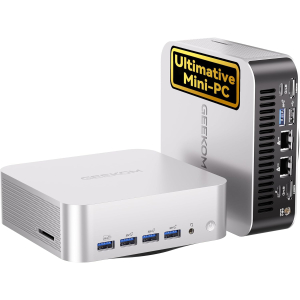 GEEKOM AI Mini PC A9 Max with AMD Ryzen AI 9 HX 370 (12C/24T, up to 5.1GHz), 32GB DDR5+ 1TB SSD, 2.5G Dual-LAN Mini Computer Windows 11 Pro with 2 x USB4 HDMI2.1 Wi-Fi 7 and BT...