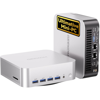 GEEKOM AI Mini PC A9 Max with AMD Ryzen AI 9 HX 370 (12C/24T, up to 5.1GHz), 32GB DDR5+ 1TB SSD, 2.5G Dual-LAN Mini Computer Windows 11 Pro with 2 x USB4 HDMI2.1 Wi-Fi 7 and BT...
