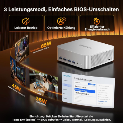 GEEKOM AI Mini PC A9 Max with AMD Ryzen AI 9 HX 370 (12C/24T, up to 5.1GHz), 32GB DDR5+ 1TB SSD, 2.5G Dual-LAN Mini Computer Windows 11 Pro with 2 x USB4 HDMI2.1 Wi-Fi 7 and BT...