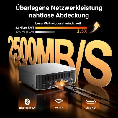 GEEKOM AI Mini PC A9 Max with AMD Ryzen AI 9 HX 370 (12C/24T, up to 5.1GHz), 32GB DDR5+ 1TB SSD, 2.5G Dual-LAN Mini Computer Windows 11 Pro with 2 x USB4 HDMI2.1 Wi-Fi 7 and BT...