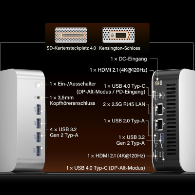 GEEKOM AI Mini PC A9 Max with AMD Ryzen AI 9 HX 370 (12C/24T, up to 5.1GHz), 32GB DDR5+ 1TB SSD, 2.5G Dual-LAN Mini Computer Windows 11 Pro with 2 x USB4 HDMI2.1 Wi-Fi 7 and BT...