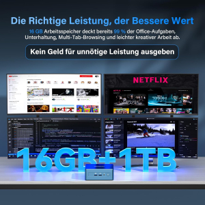 GEEKOM IT13 with i9-13900HK, 16GB RAM & 1TB SSD (max. 96GB + 4TB) Windows 11 Pro, 6X USB, 8K 120Hz, Intel Iris Xe, Mini Computer for Home/Office/Business