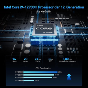 GEEKOM Mini PC GT12 Pro i9 12900HK(14C/20T, up to 5GHz), 32GB DDR4 1TB SSD Mini Desktop Computer with Win-11 Pro, Support for 2 HDMI, 2 USB4, WiFi 6E, Bluetooth 5.2