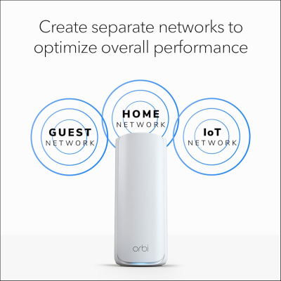 NETGEAR Orbi 770 Series Tri-band WiFi 7 Mesh Network System (RBE772) - Router + 1 Satellite Extender, Security Features, Up to 11Gbps, Covers up to 5,500 sq.ft., 100 Devices,...