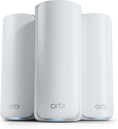 NETGEAR Orbi 770 Series Tri-Band WiFi 7 Mesh Network System (RBE773) - Router + 2 Satellite Extenders, Security Features, Up to 11Gbps, Covers up to 6,750 sq.ft, 100 Devices,...