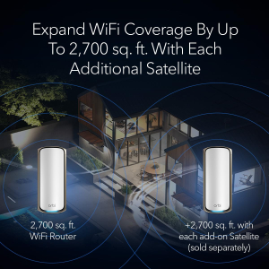 NETGEAR Orbi 970 Series (RBE970) Quad-band WiFi 7 Mesh Add-on Satellite - Works With Existing 970 Series Mesh System or Router, Security Features, Covers up to 2,700 sq. ft.,...