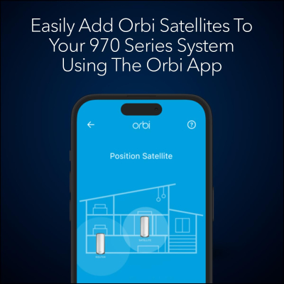NETGEAR Orbi 970 Series (RBE970) Quad-band WiFi 7 Mesh Add-on Satellite - Works With Existing 970 Series Mesh System or Router, Security Features, Covers up to 2,700 sq. ft.,...