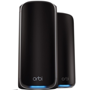 ⁦NETGEAR Orbi 970 Series (RBE972SB) Quad-Band WiFi 7 Mesh System Black Edition - Router + 1 Satellite Extender, Security Features, Up to 27 Gbps, Covers 5,400 sq. ft., 200...⁩ – תמונה ⁦1⁩