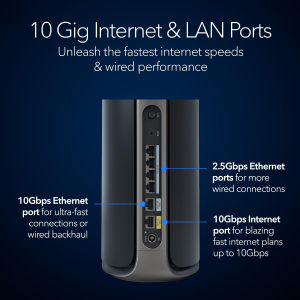 NETGEAR Orbi 970 Series (RBE972SB) Quad-Band WiFi 7 Mesh System Black Edition - Router + 1 Satellite Extender, Security Features, Up to 27 Gbps, Covers 5,400 sq. ft., 200...