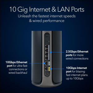 NETGEAR Orbi 970 Series (RBE973SB) Quad-Band WiFi 7 Mesh System Black Edition - Router + 2 Satellite Extenders, Security Features, Up to 27 Gbps, Covers 8,200 sq. ft., 200...