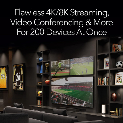 NETGEAR Orbi 970 Series (RBE973SB) Quad-Band WiFi 7 Mesh System Black Edition - Router + 2 Satellite Extenders, Security Features, Up to 27 Gbps, Covers 8,200 sq. ft., 200...