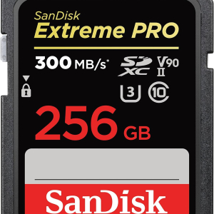 SanDisk 256GB Extreme PRO SDXC card, SD Card, V90 Memory Card, 8K, 4K and Full HD Video, up to 300 MB/s, Shock, Temperature, Water and X-Ray Proof, UHS-II, Class 10, U3,