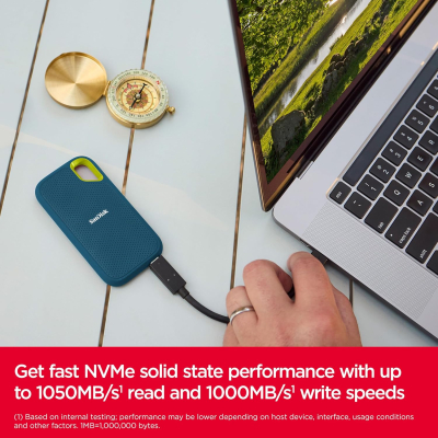 SANDISK Extreme Portable SSD 8TB (up to 1050 MB/s read, 1,000MB/s write, USB-C, NVMe Solid State Performance, IP65 rated for dust and water resistance, Updated Firmware) Monterey