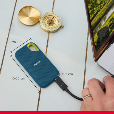 SANDISK Extreme Portable SSD 8TB (up to 1050 MB/s read, 1,000MB/s write, USB-C, NVMe Solid State Performance, IP65 rated for dust and water resistance, Updated Firmware) Monterey