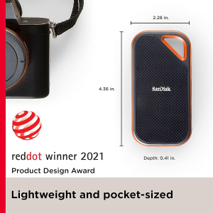 SanDisk Extreme PRO Portable SSD 4TB (up to 2000 MB/s read speeds, Powerful NVMe Solid State Performance, IP65 rated for dust and water resistance, 256-bit AES hardware...