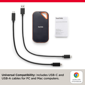 SanDisk Extreme PRO Portable SSD 4TB (up to 2000 MB/s read speeds, Powerful NVMe Solid State Performance, IP65 rated for dust and water resistance, 256-bit AES hardware...