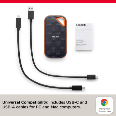 SanDisk Extreme PRO Portable SSD 4TB (up to 2000 MB/s read speeds, Powerful NVMe Solid State Performance, IP65 rated for dust and water resistance, 256-bit AES hardware...