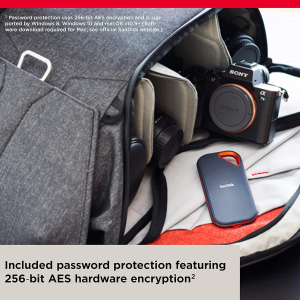 SanDisk Extreme PRO Portable SSD 4TB (up to 2000 MB/s read speeds, Powerful NVMe Solid State Performance, IP65 rated for dust and water resistance, 256-bit AES hardware...