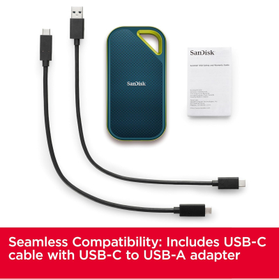 SANDISK Extreme PRO Portable SSD 4TB (up to 2000MB/s read/write speeds, 256 bit AES hardware encryption, up to three-meter drop protection, IP65 water and dust resistance) Monterey
