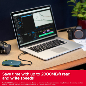 SANDISK Extreme PRO Portable SSD 4TB (up to 2000MB/s read/write speeds, 256 bit AES hardware encryption, up to three-meter drop protection, IP65 water and dust resistance) Monterey
