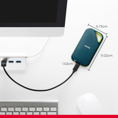 SANDISK Extreme PRO Portable SSD 4TB (up to 2000MB/s read/write speeds, 256 bit AES hardware encryption, up to three-meter drop protection, IP65 water and dust resistance) Monterey