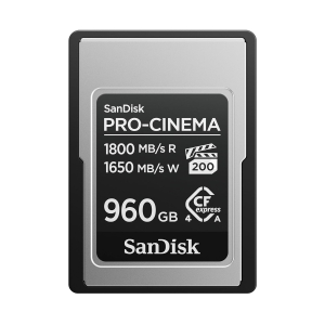 SanDisk PRO-CINEMA CFexpress Type A Card 480GB (read speeds up to 1800MB/s, write speeds up to 1650MB/s, 4K, 6K, 8K, VPG200, Rescue PRO)