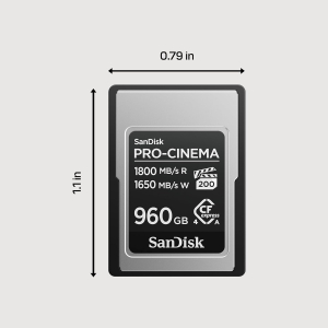 SanDisk PRO-CINEMA CFexpress Type A Card 480GB (read speeds up to 1800MB/s, write speeds up to 1650MB/s, 4K, 6K, 8K, VPG200, Rescue PRO)