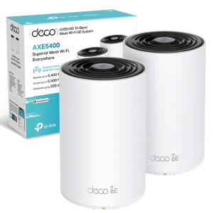 TP-Link Deco XE75(2-pack) AXE5400Mbps Wi-Fi 6E WiFi Mesh System, 8K Streaming, True Tri-Band Speed, AI-Driven WiFi Booster Router, Covers 500m2, Connect 200 Devices, Alexa, Easy...