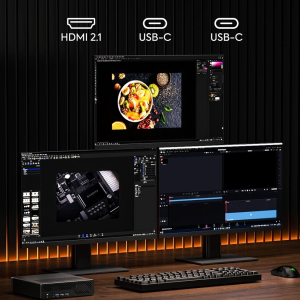 MINISFORUM AMD Ryzen 9 9955HX Barebone with MS-A2 Mini PC (16C/32T, up to 5.4GHz), PCIe×16, HDMI/2x USB-C (8K@60Hz), 2x SFP+ 10G, 2x 2.5G LAN, 3x SSD M.2 (2280/22110/U.2),NO...