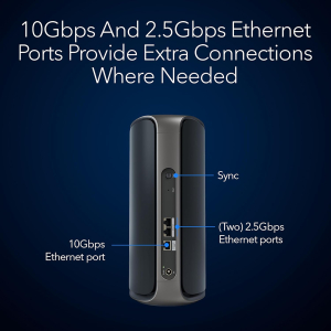 NETGEAR Orbi 970 Series Quad-band WiFi 7 Mesh Add-on Satellite (RBE970B) - Works With Orbi RBE972SB And RBE973SB, Adds Coverage Up To 3,300 sq. ft., BE27000 802.11be (Up To 27Gbps)