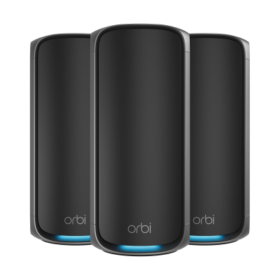 NETGEAR Orbi 970 Series Quad-band WiFi 7 Mesh Add-on Satellite (RBE970B) - Works With Orbi RBE972SB And RBE973SB, Adds Coverage Up To 3,300 sq. ft., BE27000 802.11be (Up To 27Gbps)