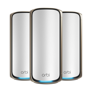 NETGEAR Orbi 970 Series Quad-band WiFi 7 Mesh Add-on Satellite (RBE970B) - Works With Orbi RBE972SB And RBE973SB, Adds Coverage Up To 3,300 sq. ft., BE27000 802.11be (Up To 27Gbps)