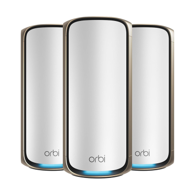 NETGEAR Orbi 970 Series Quad-band WiFi 7 Mesh Add-on Satellite (RBE970B) - Works With Orbi RBE972SB And RBE973SB, Adds Coverage Up To 3,300 sq. ft., BE27000 802.11be (Up To 27Gbps)