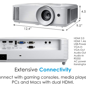 Optoma HD39HDR High Lumen Home Theater Projector | High 4000 Lumen | Easy Setup with 1.3X Zoom | 4K UHD Support | Play HDR for 4K and 1080P | Quiet Operation 26dB