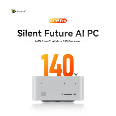 Beelink Mini PC, GTR9 Pro AMD Ryzen AI Max+ 395 CPU (16C/32T, 126 Tops), 128GB LPDDR5X RAM 2TB NVME SSD, Mini Computer 10GbE Dual LAN/WiFi 7+BT5.4/Quad Display/USB4.0/DP2.1/HDMI2.1