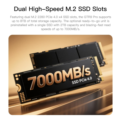 Beelink Mini PC, GTR9 Pro AMD Ryzen AI Max+ 395 CPU (16C/32T, 126 Tops), 128GB LPDDR5X RAM 2TB NVME SSD, Mini Computer 10GbE Dual LAN/WiFi 7+BT5.4/Quad Display/USB4.0/DP2.1/HDMI2.1