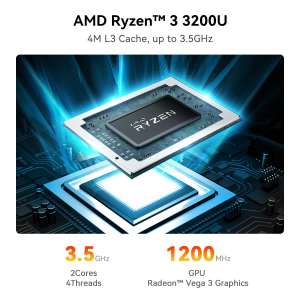 Beelink SER3 Mini PC, AMD Ryzen 3 3200U(up to 3.5GHz) Desktop PC, 16GB DDR4 500GB NVMe SSD Win11 Pro, Radeon Vega 3 Graphics, 4K Dual HDMI, USB3.2, WiFi5, BT5.0, 1000M LAN Mini...