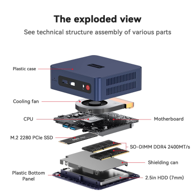 Beelink SER3 Mini PC, AMD Ryzen 3 3200U(up to 3.5GHz) Desktop PC, 16GB DDR4 500GB NVMe SSD Win11 Pro, Radeon Vega 3 Graphics, 4K Dual HDMI, USB3.2, WiFi5, BT5.0, 1000M LAN Mini...