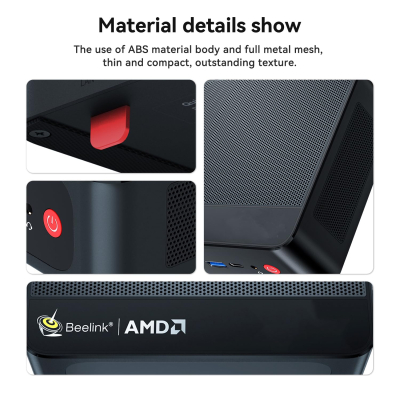 Beelink SER5 Mini PC, Ryzen 5 5500U(6C/12T up to 4,0Ghz), AMD Mini Computer 16GB DDR4 500GB M.2 NVMe SSD, 4K Triple Display, HDMI/DP/Type-C, 2.5G LAN,WiFi6, BT5.2