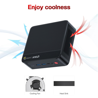 Beelink SER5 Mini PC, Ryzen 5 5500U(6C/12T up to 4,0Ghz), AMD Mini Computer 16GB DDR4 500GB M.2 NVMe SSD, 4K Triple Display, HDMI/DP/Type-C, 2.5G LAN,WiFi6, BT5.2