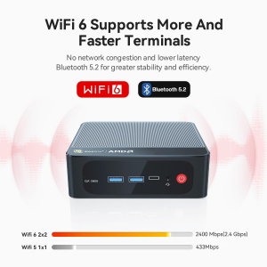 Beelink SER5 Mini PC, Ryzen 5 5500U(6C/12T up to 4,0Ghz), AMD Mini Computer 16GB DDR4 500GB M.2 NVMe SSD, 4K Triple Display, HDMI/DP/Type-C, 2.5G LAN,WiFi6, BT5.2