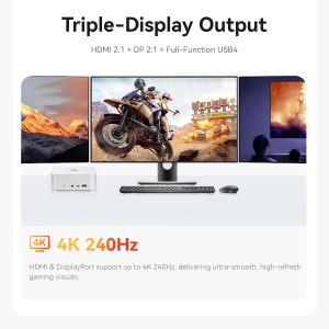 Beelink SER9 MAX Mini PC, AMD Ryzen 7 H255(8C/16T, up to 4.9GHz), 64GB DDR5 RAM 1TB M.2 PCIe4.0 SSD, 4K Triple Display HDMI/DP/USB4 Mini Computer Windows 11 Pro, 10Gbps LAN,...