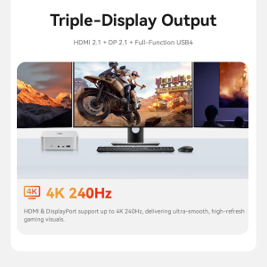 Beelink SER9 Mini PC, AMD Ryzen 7 H255(8C/16T, up to 4.9GHz), 32GB LPDDR5X RAM 1TB M.2 PCIe4.0 SSD, 4K Triple Display HDMI/DP/USB4 Mini Computer Windows 11 Pro, 2.5G LAN, WiFi6,...