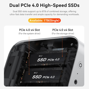 Beelink SER9 Pro Mini PC, AMD Ryzen 7 H 255(4nm, 8C/16T) up to 4.9GHz, 32G LPDDR5X 1TB M.2 PCIe4.0 SSD, 4K Triple Display, Mini Computer Windows 11 Pro, 2.5G LAN, WiFi6, BT5.2,...