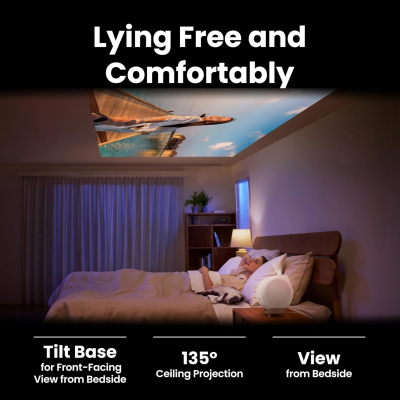 BenQ GV32 1080p Portable Ceiling Projector, 500 ANSI Lumens LED, Google TV with Licensed Netflix, HDR10 with 95% Rec.709, WiFi & Bluetooth, Deep Woofer Speaker