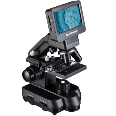 Bresser Biolux Touch 5 MP LCD Microscope for School and Hobby with Mechanical Cross Table, HDMI, USB, SD Connection
