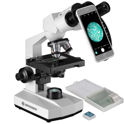 Bresser Microscope Erudit Basic Bino 40-400x Binocular with Smartphone Holder